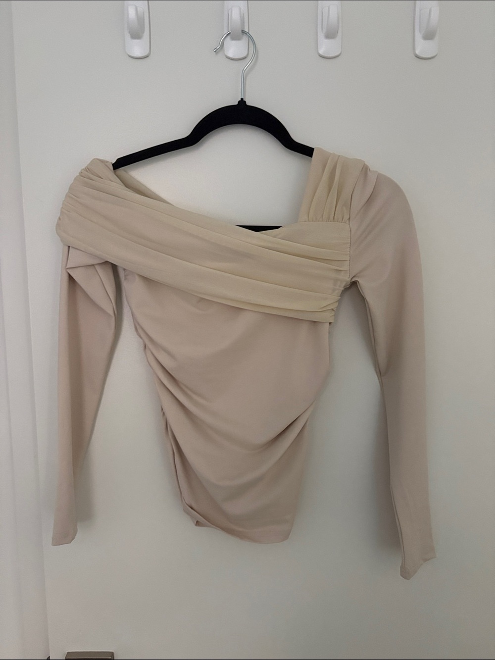 Women's One-Shoulder Draped Long-Sleeve